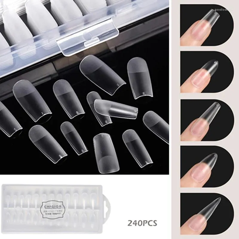 Faux ongles 240pcs / set faux conseils couverture complète courte presse acrylique sur ongles art américain