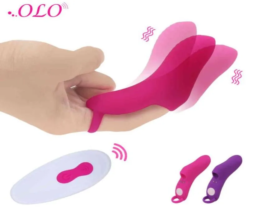 Olo 9 Frekvens Wireless Remote Control Clitoris Stimulator Finger Vibrator G Spot Vaginal Massage Female Masturbation X03205508692