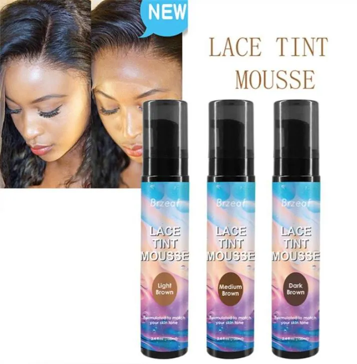 100ml Kant Tint Mousse Schuimhoofddeksel voor Kanten Pruik Haarkleuren Producten9121967