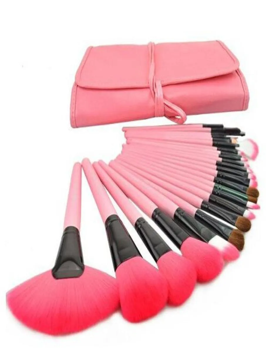 Set di pennelli per trucco professionale da 24 pezzi Pennelli per ombretti cosmetici rosa affascinanti Kit di trucco 2995840