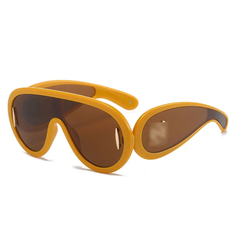 Lunettes de soleil populaires, lunettes de soleil à grande monture, décorations pour grands visages pour hommes et femmes, lunettes crapaud à la mode, lunettes de soleil LYW à la mode