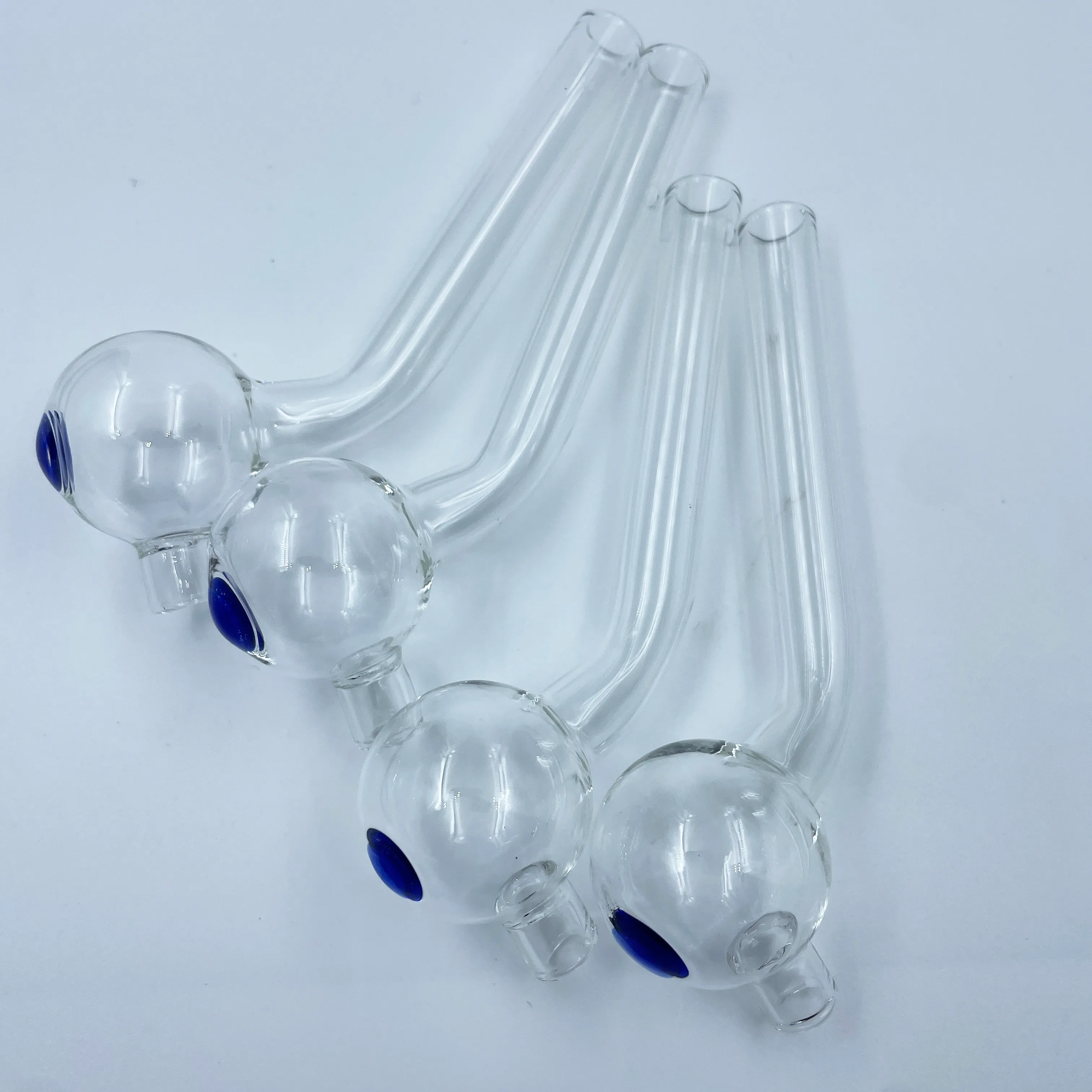 Oil Burner Glass Pipe 3cm Big Ball 4.7 inch length Smoking Pipes 12cm Transparent Pyrex Thick Clear Great Handcraft Hold Smoking Tubes for Smokers