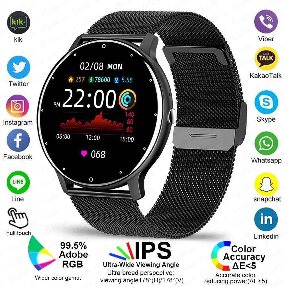 2024新しいBluetooth Call Bracelet Sports Fiess Voice Assistant Women SmartWatch for Android IOS Men Smart Watch IP68防水