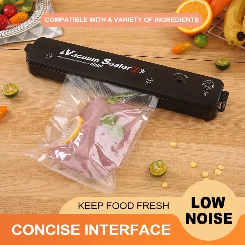 TINTON LIFE 220V110V Vacuum Sealer Packaging Machine with Free 10pcs Vacuum Bags Household Black Food Vacuum Sealer 240304