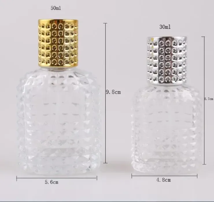 30ml 50ml New Style Pineapple Portable Glass Perfume Bottle With Spray Empty Parfum Case With Atomizer For Cosmetic