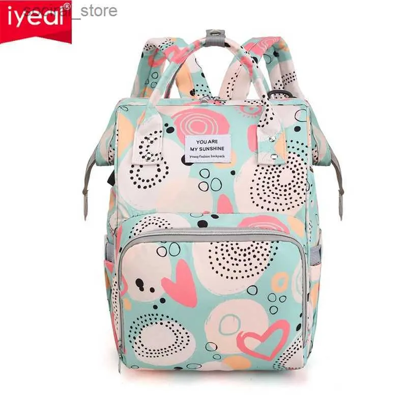 Diaper Bags Mommy Bag Wholesale Outdoor Multifunctional Mother and Child Bag USB Charging Port Nylon Printing Fashion Portable Mom BagL240305