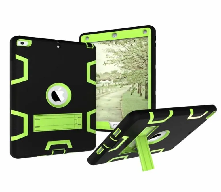 Fallskydd för Apple iPad Air 2 Tablet Stand stativ Tungt tungt Skydda hudgummihybridfodral för iPad 6 97 surfplatta Case5363956