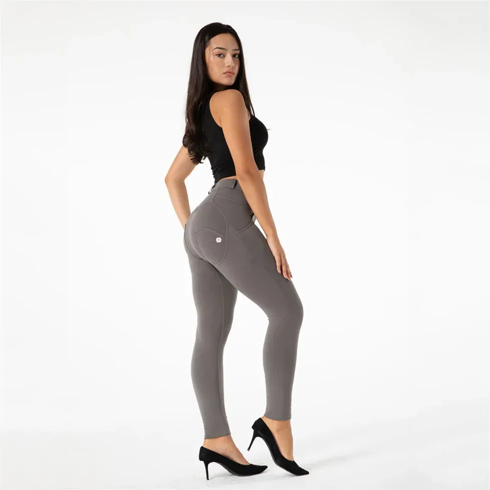 Leggings Shascullfites Melody Mid Rise Olivgrüne Hose Bauchkontrolle Damenhose Bequeme Damen Push-Up-Hose