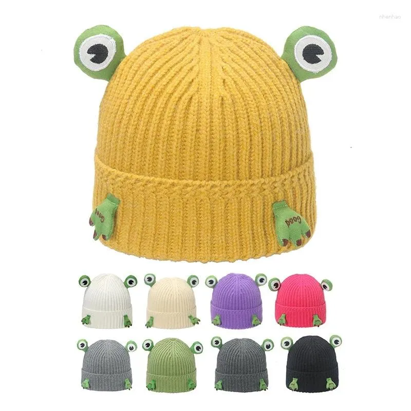 Berretti di rana occhi adulti all'aperto mantieni le donne calde beanie a maglia divertenti di halloween autunno inverno hip hop cappello a maglia cappello