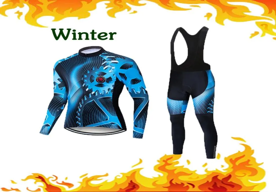 Hiver hommes thermique cyclisme maillot ensemble Pro vélo de route vêtements vélo vtt uniforme robe Kit Skinsuit vêtements costume bavoir pantalon tenue 4459073