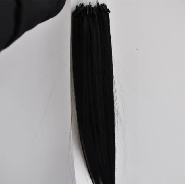 Buoni feedback 100 capelli umani Remy 12quot22quot 1g s 100sset colore nero naturale 1B estensione dei capelli con anello micro loop6239588