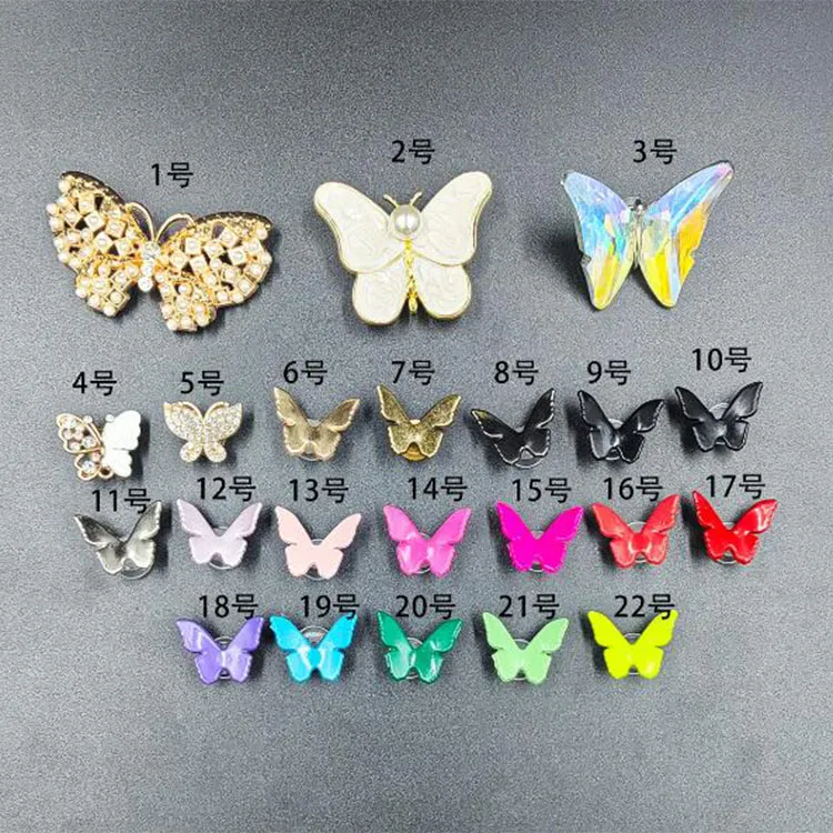 muti styles butterfly shoe charms clog decoration buckle DIY garden accessories shoe flowers women girl gift