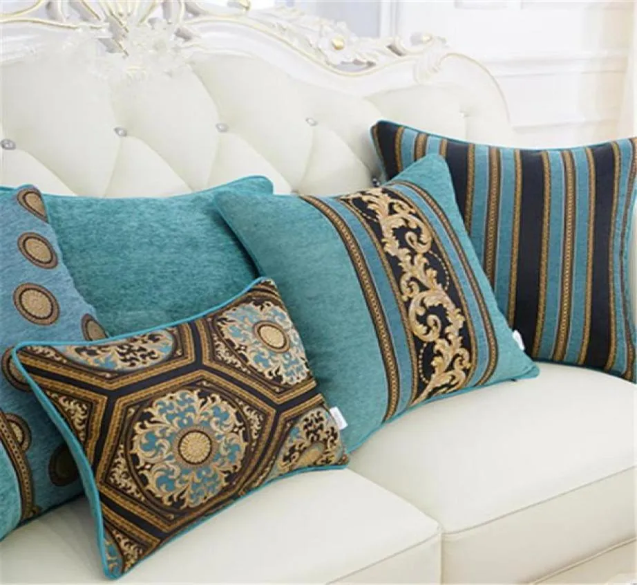 BZ184 Luxury Classic European Chenille Jacquard Cushion Cover Pudowcase Sofacar Cushion Pillow Home Textiles Supplies6083893