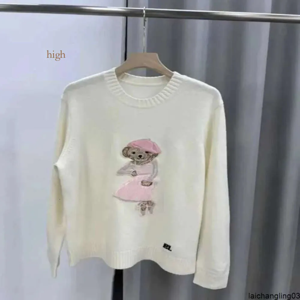 Swetery damskie 2024 Nowa koszulka Polos Rl Little Bear Haftowane bawełniane mieszane dzianiny Sweter Pullover Sweter wszechstronny moda Toppzrmn 47