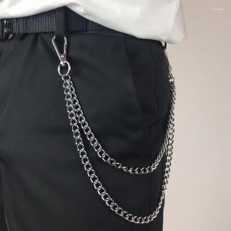 Keychains Punk Rock Metal Pants midjekedja män Key Wallet Keychain Jeans Hip-Hop smyckespresent