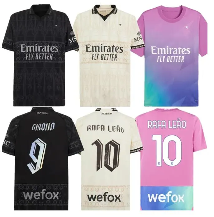 AC M Milan soccer jerseys 2023 2025 REBIC THEO REIJNDERS KESSIE DE KETELAERE RAFA LEAO GIROUD PULISIC R.LEAO football shirts IBRAHIMOVIC 4XL men kids kit Uniformi AC