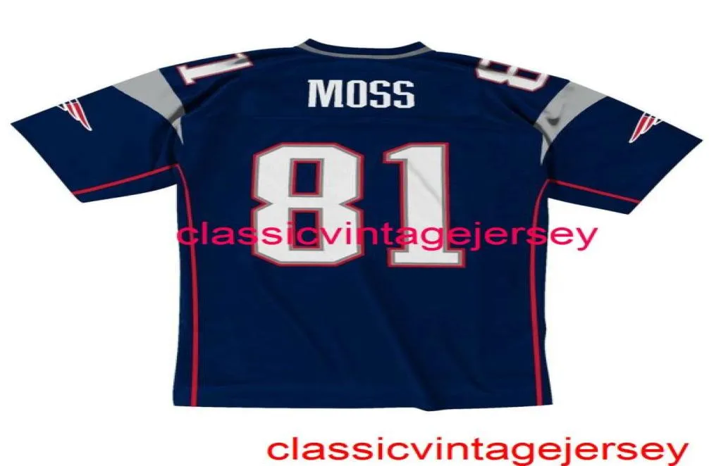 Cucita Uomo Donna Gioventù Randy Moss 81 Mitchell Ness 2007 Jersey Ricamo Personalizzato Qualsiasi Nome Numero XS5XL 6XL4314649