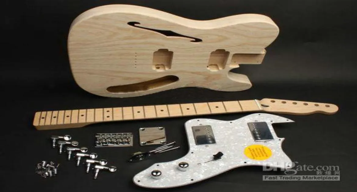 Anpassad 72 Te Electric Guitar för Kit DIY Oavslutat gitarrpaket med Semi Hollow Body 9943831