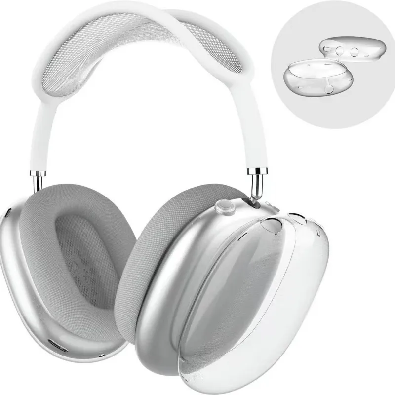 ANC Head Band kulaklık aksesuarları ile orijinal kalite şeffaf TPU Katı silikon su geçirmez koruyucu kasa AirPod Maks. Kulaklıklar Kılıf 5 8753
