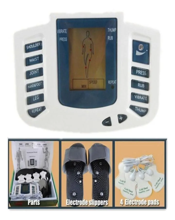 Massageador de corpo inteiro Estimulador muscular elétrico Corpo inteiro relaxar terapia massageador eletro pulso TENS massagem de acupuntura 4 almofadas s7075750