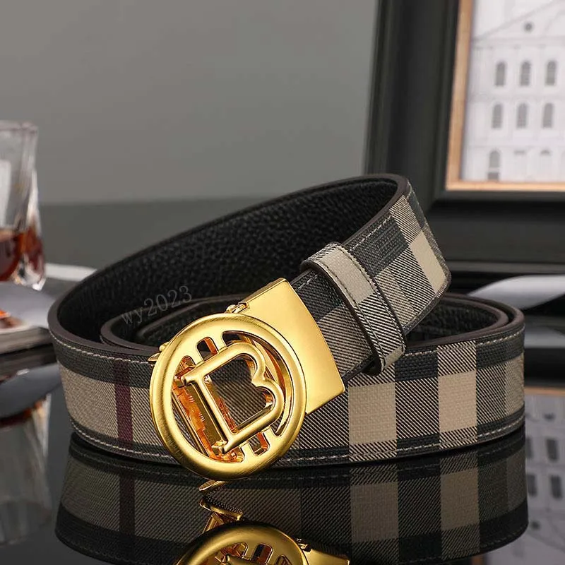 Leather Designer Belt Luxury Women s and Men s Fashion Belt 38mm Width Classic Plaid Pattern Casual Lady Buckle Belt Gold Belt Men s Brand Belt
