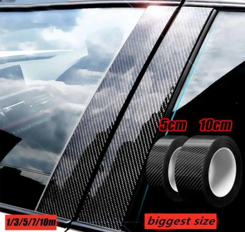 135710m Carbon Fiber Pattern Car Stickers Antistepping Bumper Door Trim Protection Stickers Auto Decoration Decals 3D2602498