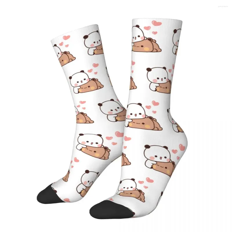 Men's Socks All Seasons Crew Stockings HUGS LOVE Panda Bear Harajuku Hip Hop Long Accessories For Men Women Birthday Present