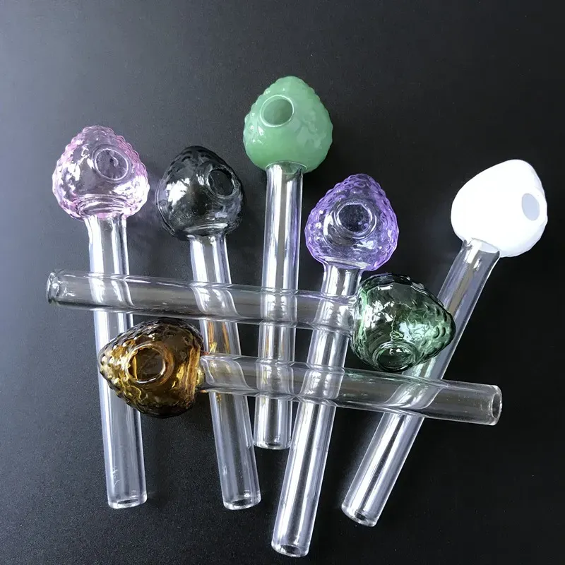 Strawberry Smoking Pipes Multicolor Pyrex Glass Oil Burner Pipes Straight Type Glass Pipes New Arrivals SW42