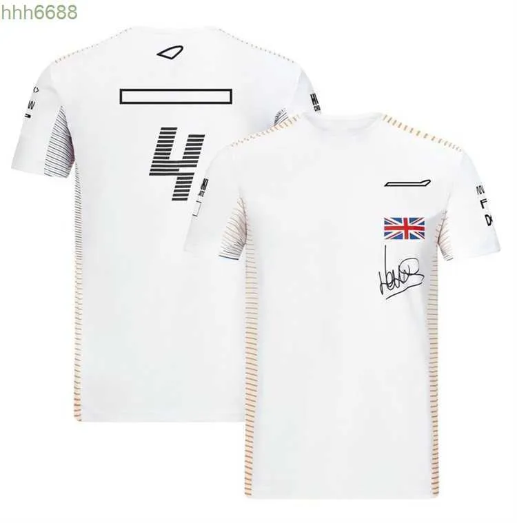 9ea5 Polos pour hommes F1 Driver T-shirt Uniforme d'équipe pour hommes Vêtements de ventilateur à manches courtes Sports décontractés Costume de course à col rond peut être personnalisable