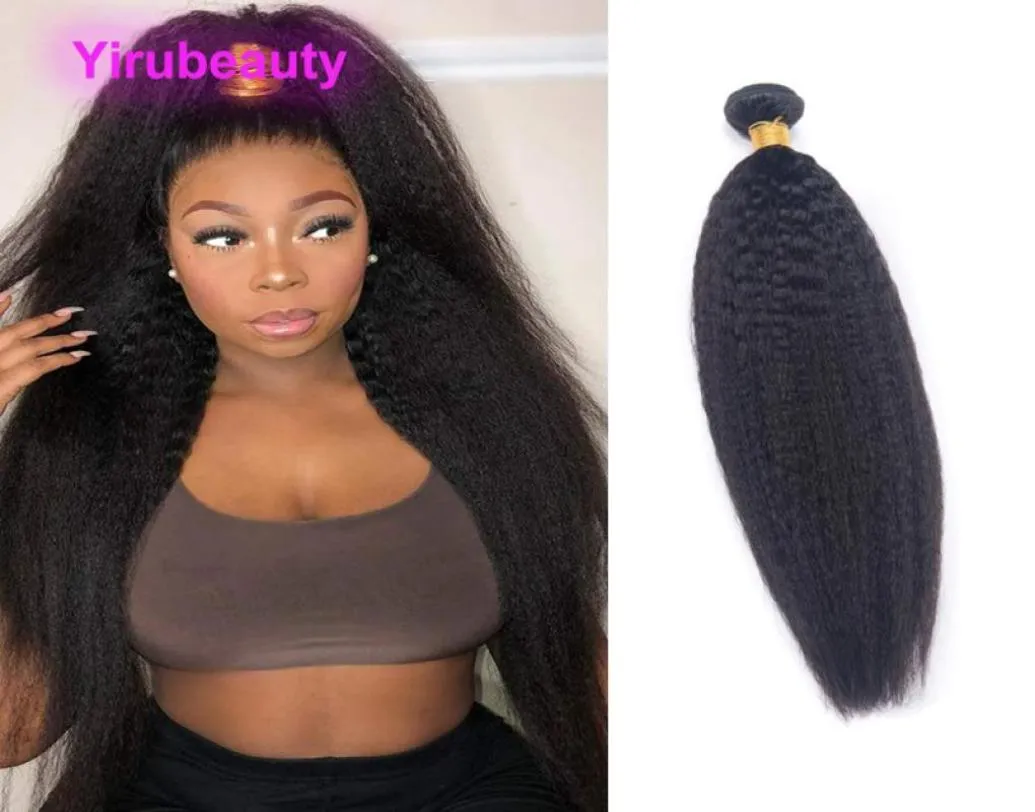 Yaki Eén bundel Braziliaans haarextensies van echt haar Kinky Recht 1 stuk Dubbele inslagen Indiaas maagdelijk haar Yirubeauty Peruaans product2436493