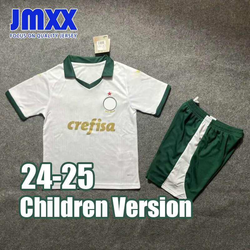 JMXX 24-25 Palmeiras Maillots de football pour enfants Kit Home Away Uniformes pour enfants Jersey Maillot de football 2024 2025 Hauts et shorts Version enfants