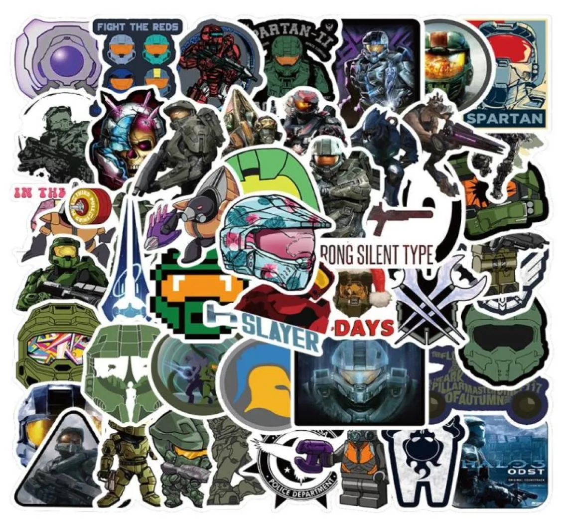 50PcsLot Cool shooting Game Halo Stickers halo infinite graffiti Stickerfor DIY Luggage Laptop Skateboard Motorcycle Bicycle Stic3660945