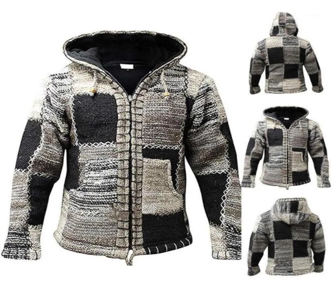 Men039s Trui Jas Lente Herfst Heren Capuchon Streep Dikke Wollen Rits Mannelijke Vest Jumpers Jas Trui X5P513362196