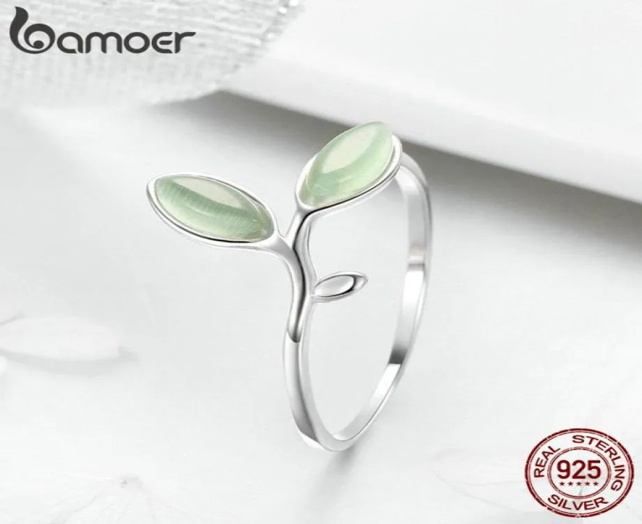 Whole Green Leaves Tree Buds Female Finger Rings Opening Adjustable Beauty Girl Women Anniversary Party Birthday Sterling Sil2164113