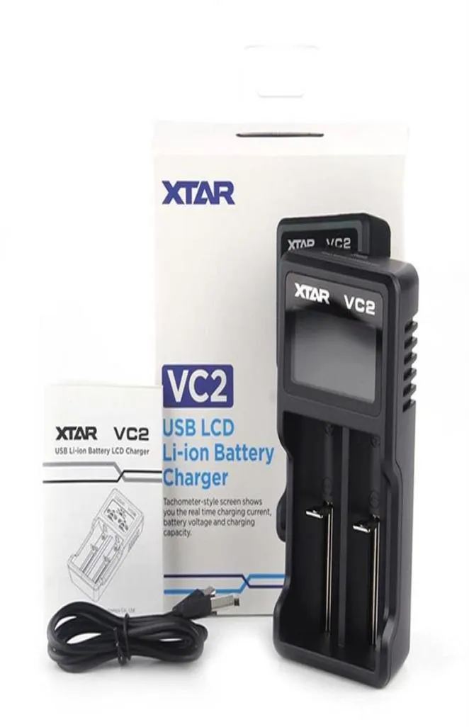 Xtar Vc2 Chager NiMH Battery Charger LCD for 18650 18350 26650 21700 Liion Batteries with Retail Boxa08a57a182926587