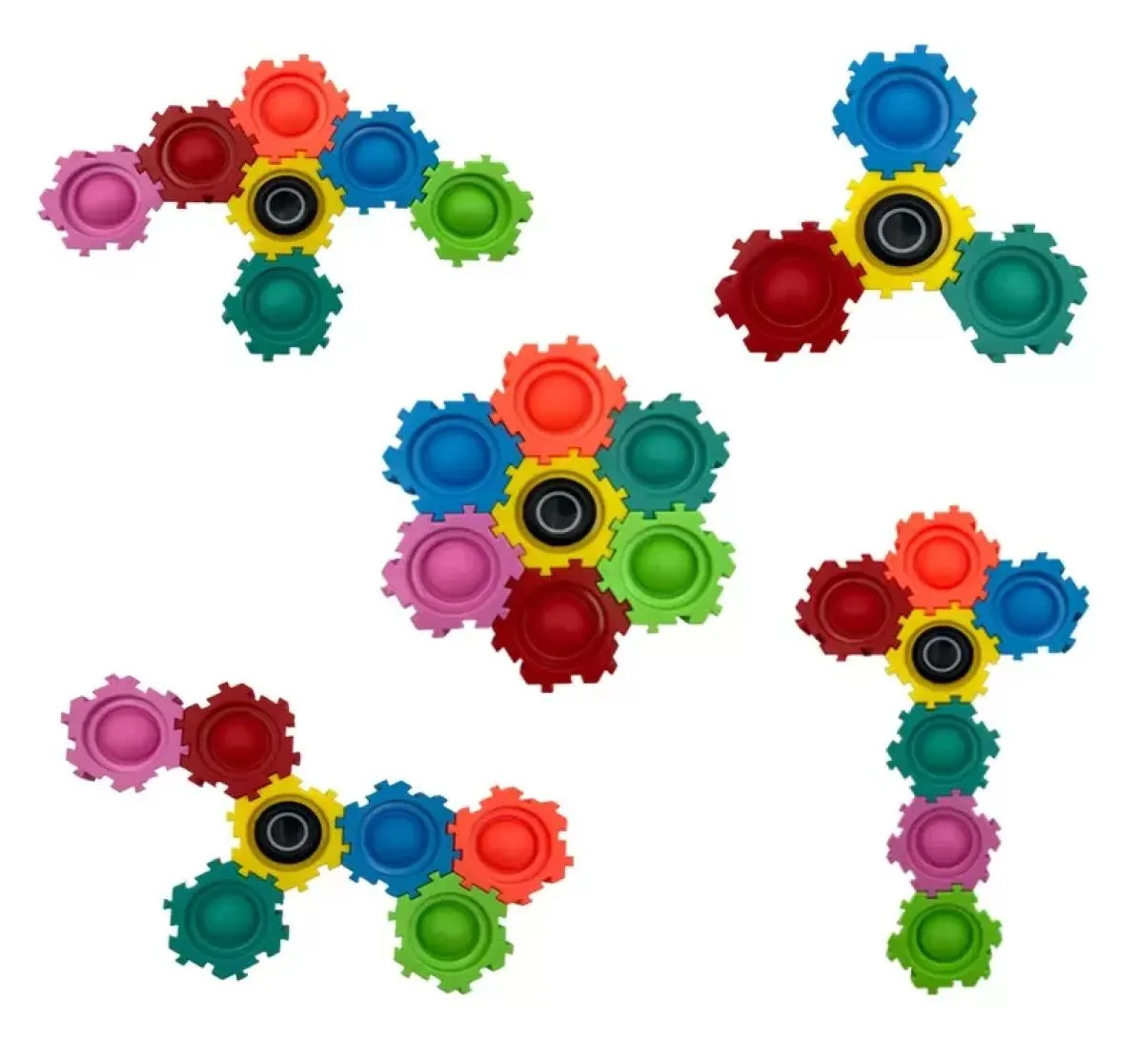 Building Block Spinner Toys Push Bubble Sensory Stress Relieve Autism Spinner Christmas Toy Detachable Multifunctional Creative Gifts f7444782