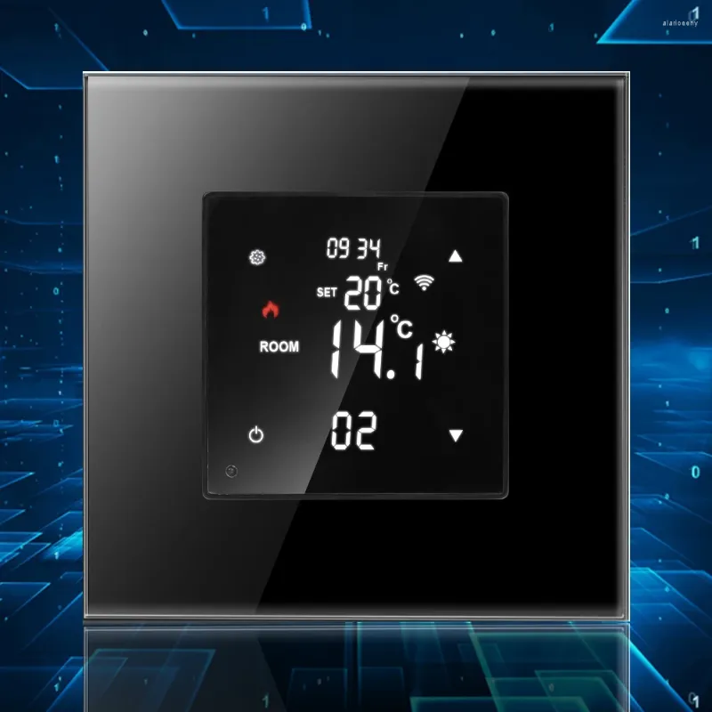 Écran tactile d'affichage à cristaux liquides de Thermostat de Wifi de contrôle à la maison intelligent pour la télécommande électrique de température de chaudière à eau/gaz de chauffage par le sol