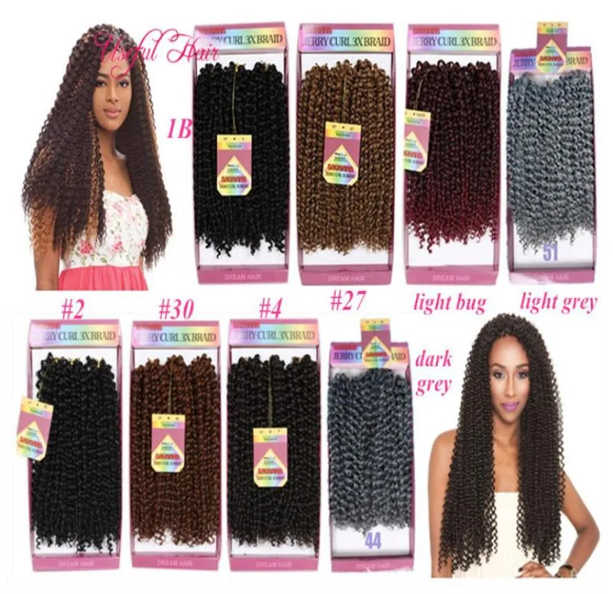 ombre vlechten gehaakte hair extensions SYNTHETISCH HAIR EXTENSIONS diepe golf 3pcpack Bouncy Curl 10 inch gehaakte vlechten haar 3X bohe8359169