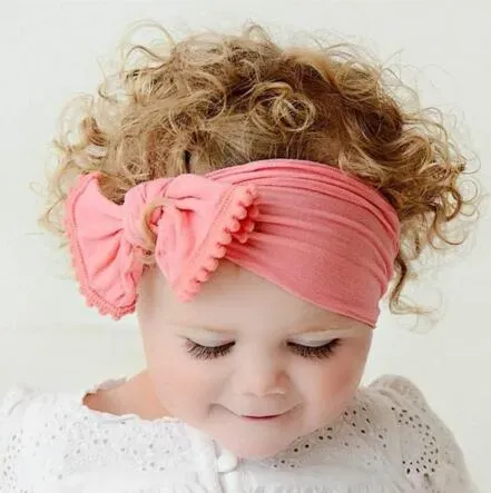 Baby Girl Lace Nylon Headband fashion soft Candy Color Bohemia Bow Girl Infant Hair Accessories Headband