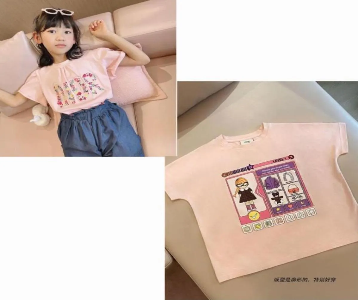 Marke Luxus Jungen T-Shirts Kinder Kinder Kurzarm Buchstaben Blumen T-Shirt Mädchen T-Shirts Sylvia51607459815097