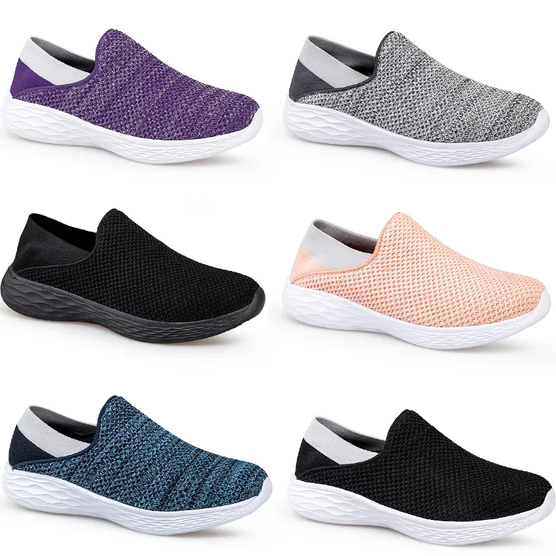 Män nya vårkvinnor Flying Summer Weaving Walking Lightweight Flat Bottom Commonta Lazy Shoes 35- 35