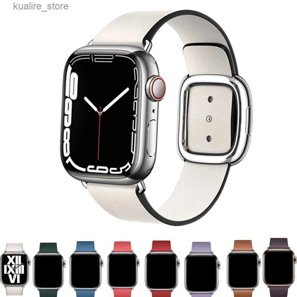 Assista Bandas Modern Buckle Strap para Apple Band 49/45/41mmm 44/40mm 42/38mm Correa Couro I Series 56 SE 7 8 Ultra Strap L240307