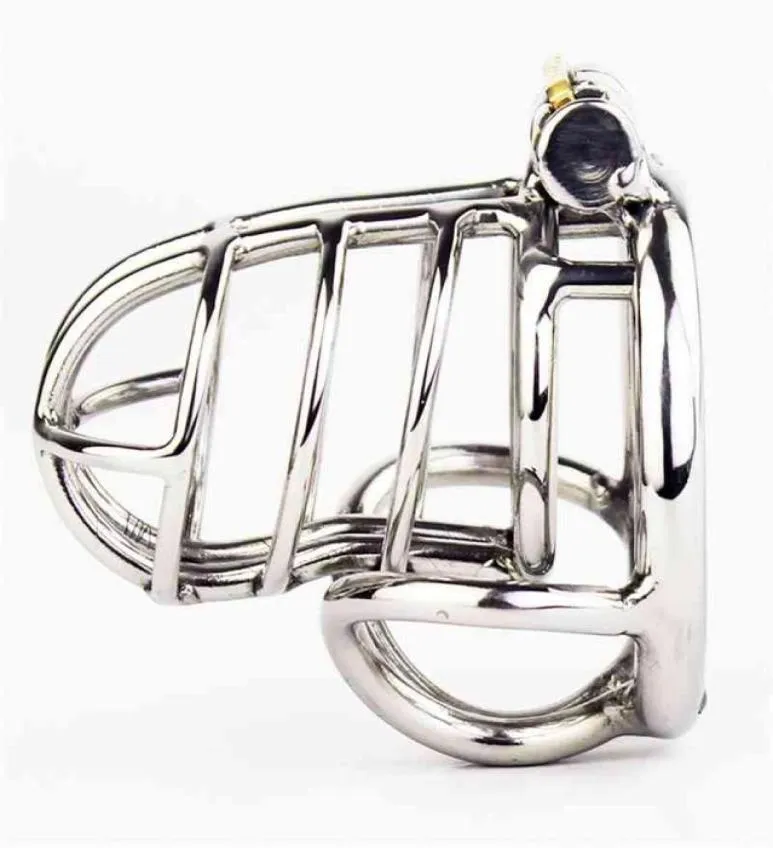 Stainless Steel Cock Cage With Scrotum Bondage Ring Male Belt Device Penis Lock Cock Ring Sex Toys For Men 2103244714646