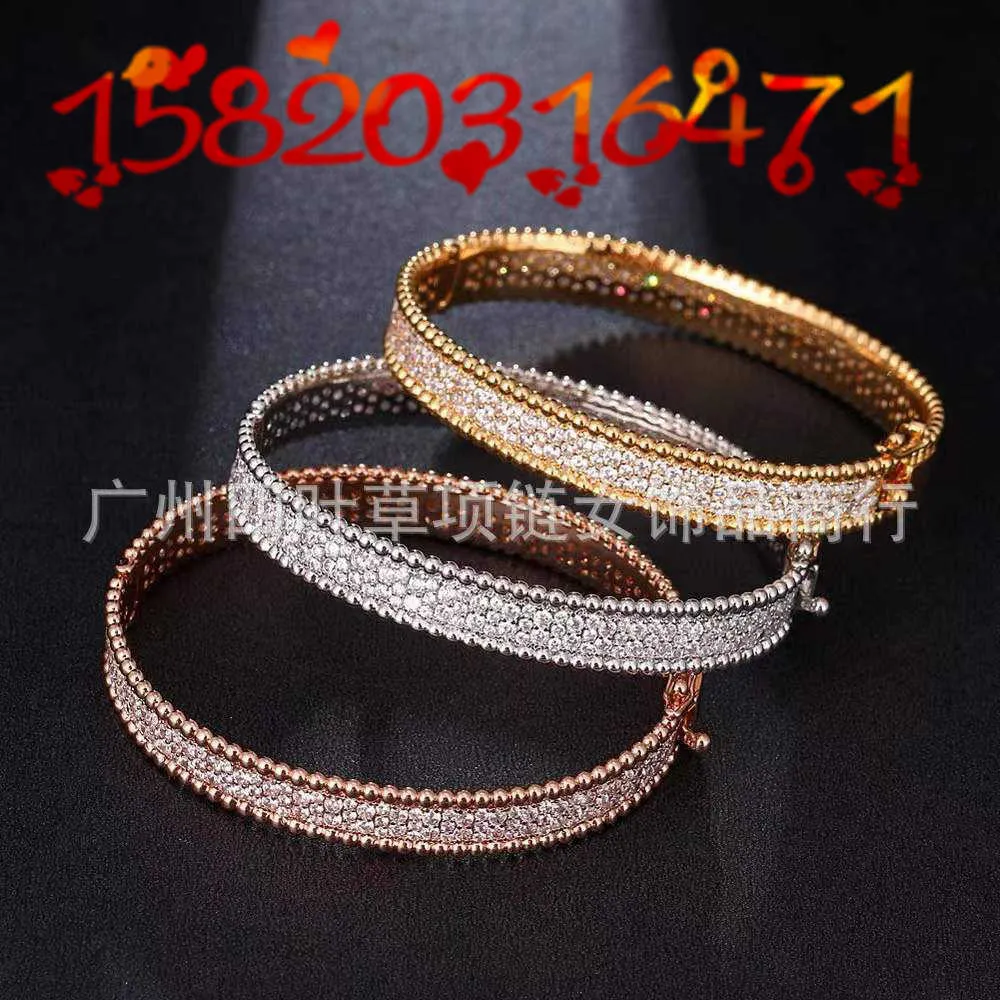 V Bracelet Version haute kaléidoscope en argent pur bracelet étoile du ciel complet pour femmes or rose 18 carats ins version coréenne bracelet plein de diamants haut de gamme