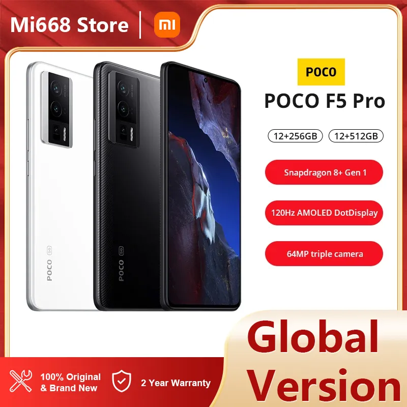 Globale Version POCO F5 Pro Smartphone Snapdragon 8+ Gen 1 Octa Core WQHD+ 120 Hz AMOLED DotDisplay 67 W Schnellladung 5160 mAh NFC