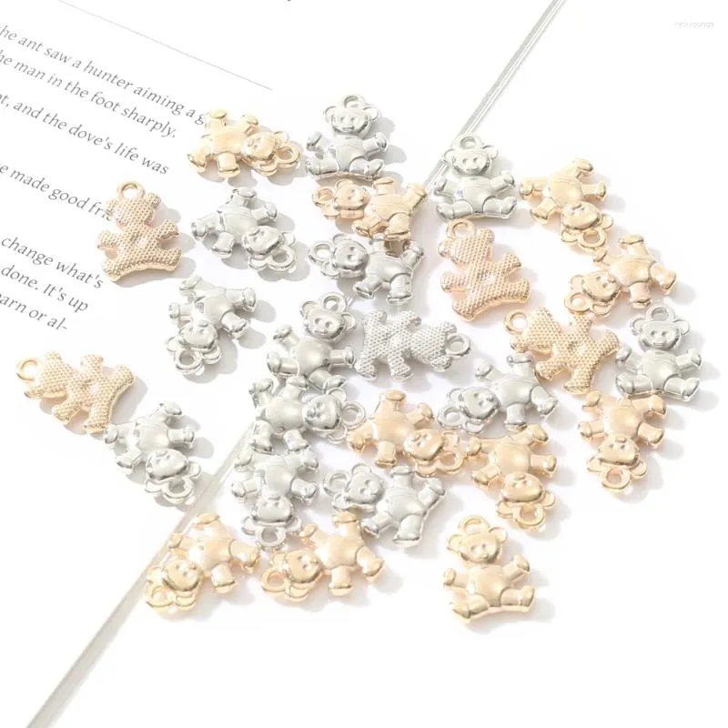 Charms 12x18mm Animal Plastic Pendant 100Pcs Gold Silver Color CCB For Charm Jewelry Making DIY Handicrafts Necklace Bracelet