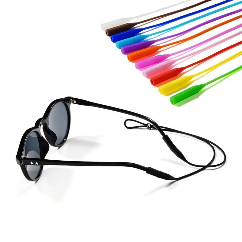 5 PCS調整可能な色弾性シリコン眼鏡ストラップサングラスチェーンスポーツアンチスリップストリングメガネロープバンドコード240226