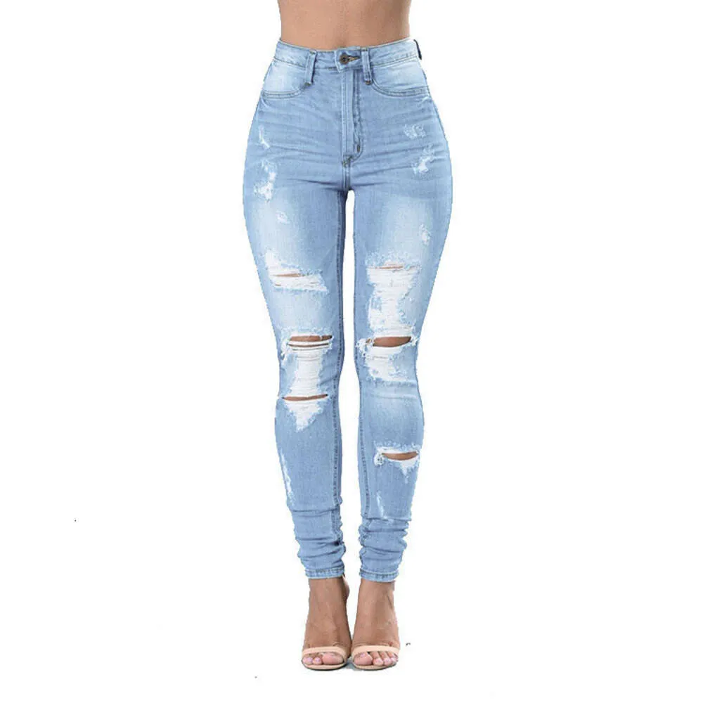 216 # Jeans de comércio exterior, Europa, América, Amazônia, buracos quebrados, maré de pés pequenos, elástico apertado, emagrecimento, jeans mendigo para mulheres