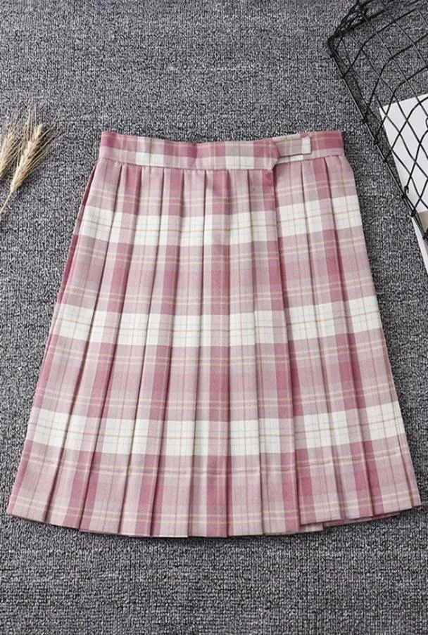 New Style In Stock Homecoming Dress Plaid Skirts High Waist A Line Pleated Skirt New High School Girl Dress Mini JK049464896