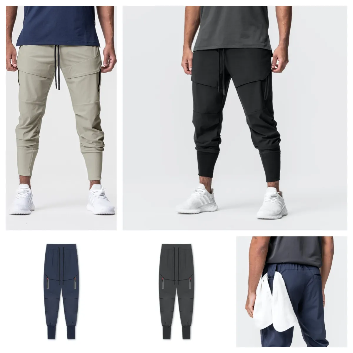 Pantalon de fitness pour hommes, pantalon de sport, version légère, pantalon groupé, pantalon de sport décontracté, pantalon de course